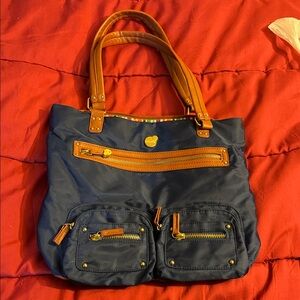 Elegant Navy and Tan Tote Bag